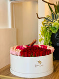 Feliz cumpleaños 150 rosas con Botella de Champagne y Chocolates